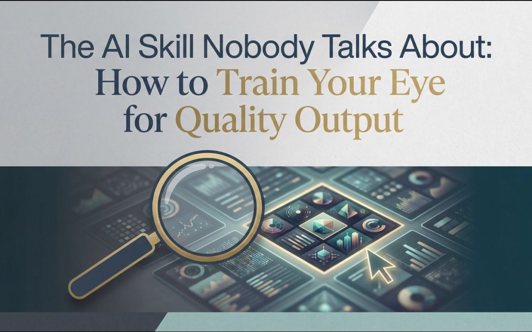 The AI Skill Nobody Talks About: How to Train Your Eye for Quality Output